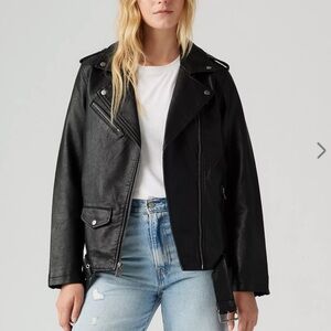 Levi's Black Leather Biker Jacket